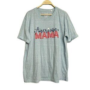 Royce TShirt American Mama Mother Mom Women Size L Blue Heather Flag Memorial